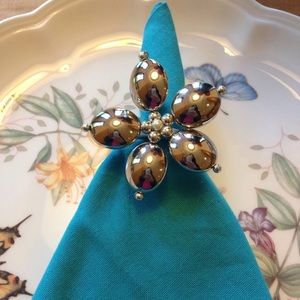 New set of 14 handmade beaded floral napkin rings napkin holders.
